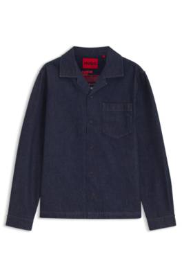 Oversized-fit overshirt in Japanese rigid denim 1