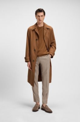 はっ水コート コットンブレンドツイル, ブラウン