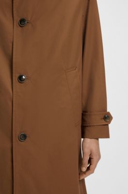 Water-repellent coat in cotton-blend twill, Brown