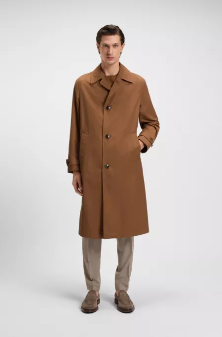Manteau déperlant en twill de coton mélangé