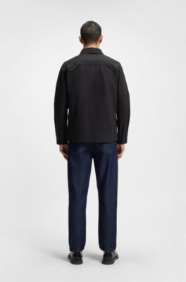 Oversized-fit shirt in cotton twill, Black