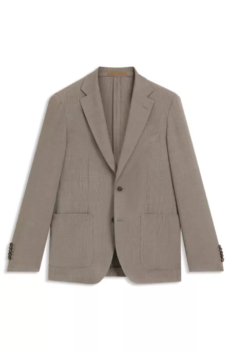 Slim-fit blazer in virgin wool and silk