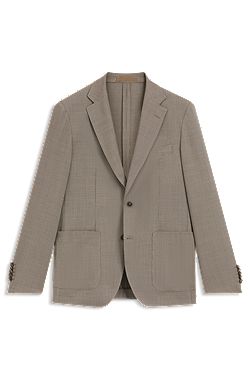 Slim-fit blazer in virgin wool and silk