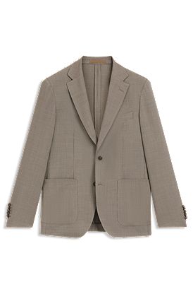 Slim-fit blazer in virgin wool and silk