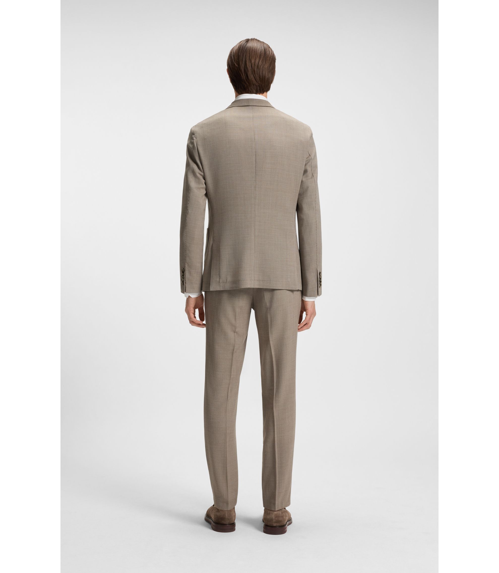 BOSS スリムフィットブレザー バージンウール/コットン/カシミア BOSS - スリムフィットブレザー バージンウール/シルク - カーキ