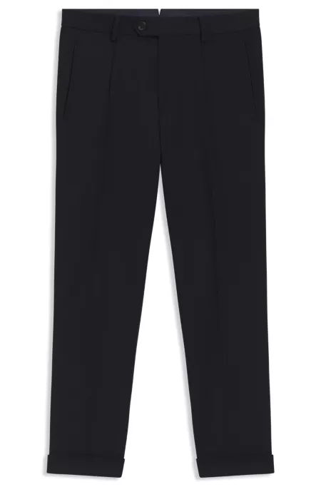 Regular-fit trousers in water-repellent virgin wool