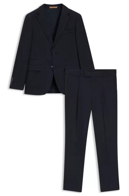Slim-fit suit in virgin wool and silk