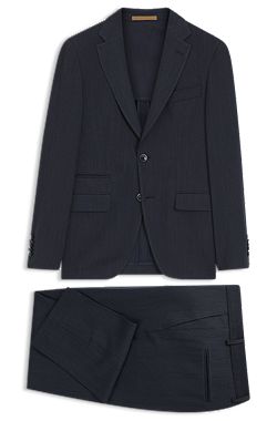 Slim-fit suit in virgin wool and silk