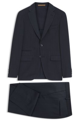 Slim-fit suit in virgin wool and silk