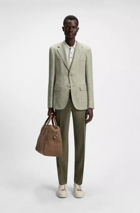 Regular-fit blazer with micro pattern