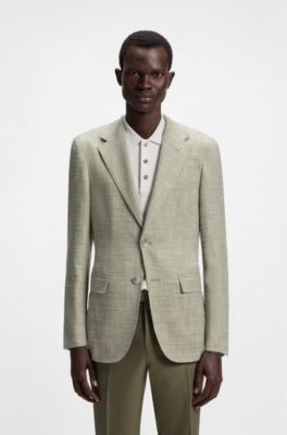 Regular-fit blazer with micro pattern, Beige