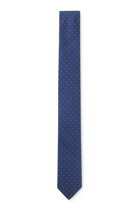 Jacquard-pattern tie blended with silk