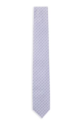 Silk-blend tie with micro pattern, Light Purple