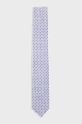 Silk-blend tie with micro pattern, Light Purple