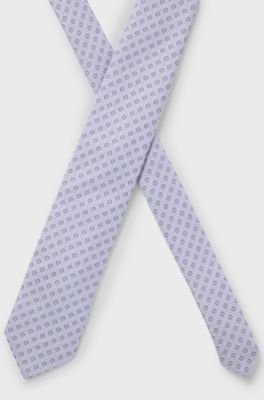 Silk-blend tie with micro pattern, Light Purple