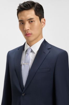 Silk-blend tie with micro pattern, Light Purple