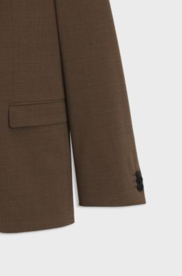 Traje extra slim fit en tejido dobby el&aacute;stico, Marr&oacute;n