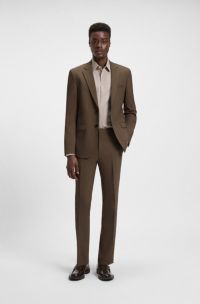 Extra Slim-Fit Anzug aus strukturiertem Stretch-Gewebe, Braun