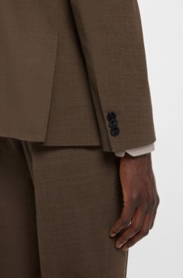 Extra-slim-fit suit in stretch dobby, Brown