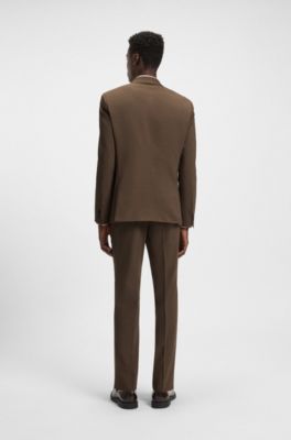 Extra-slim-fit suit in stretch dobby, Brown