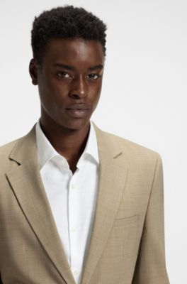 Extra-slim-fit suit in stretch dobby, Beige