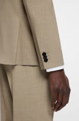 Extra-slim-fit suit in stretch dobby, Beige