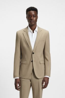 Extra-slim-fit suit in stretch dobby, Beige