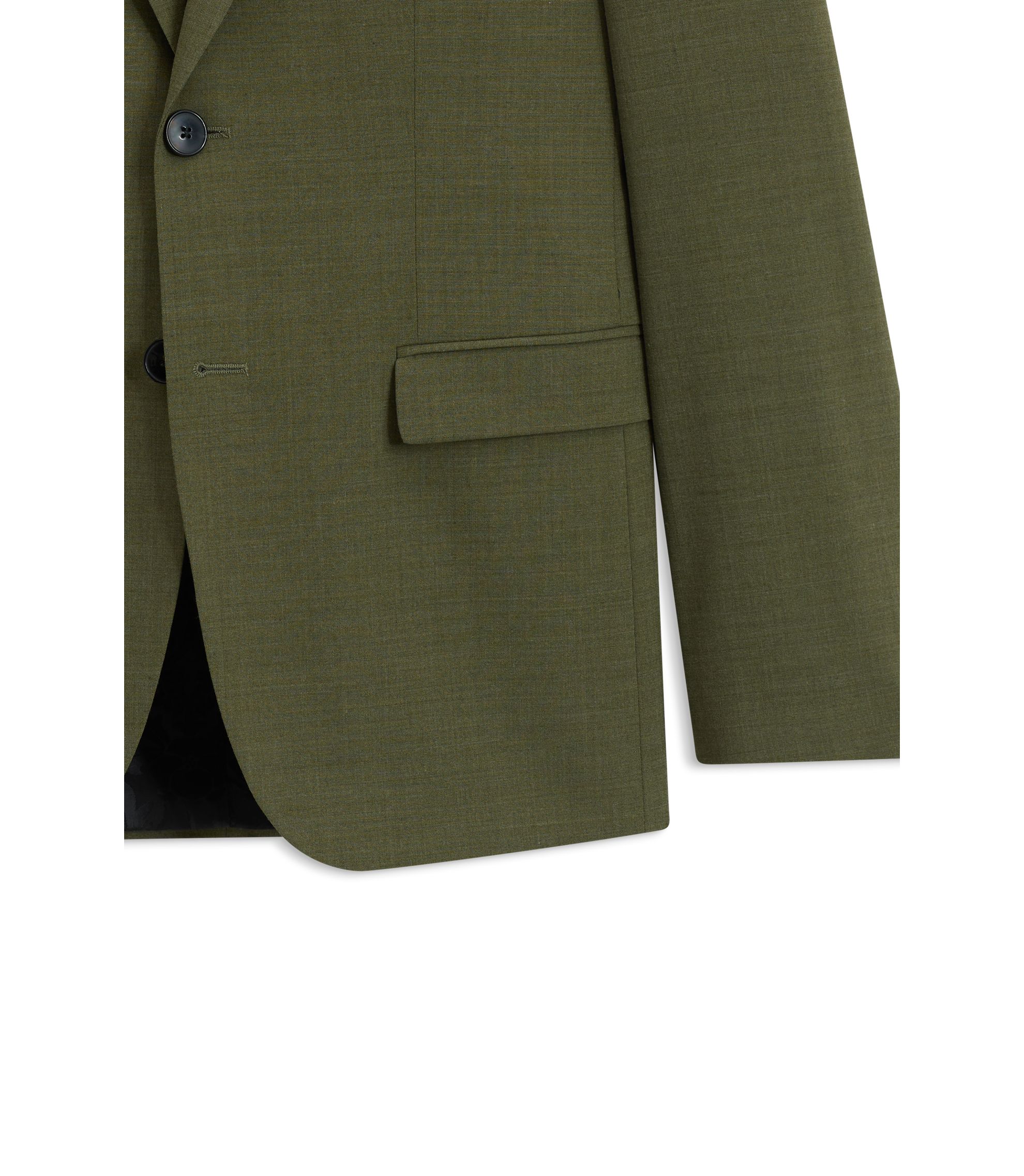 極美品 HUGO BOSS スーパー 110s ウール ブレザー 54 オリーブ HUGO - エクストラスリムフィットスーツ ストレッチドビー - オリーブ