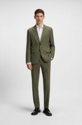 Extra-slim-fit suit in stretch dobby, Olive