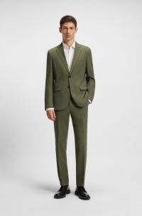 Extra Slim-Fit Anzug aus strukturiertem Stretch-Gewebe, Olive