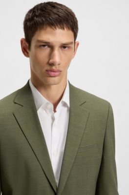Extra-slim-fit suit in stretch dobby, Olive