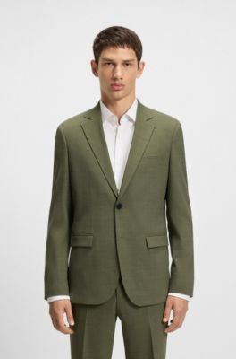 Extra-slim-fit suit in stretch dobby, Olive