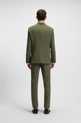 Extra-slim-fit suit in stretch dobby, Olive