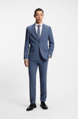 Extra Slim-Fit Anzug aus strukturiertem Stretch-Gewebe, Blau