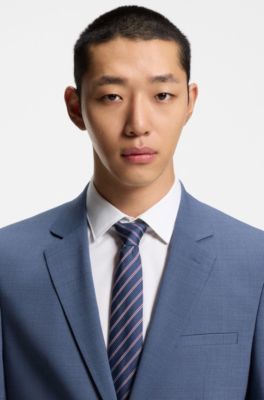 Extra-slim-fit suit in stretch dobby, Blue