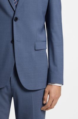 Extra-slim-fit suit in stretch dobby, Blue
