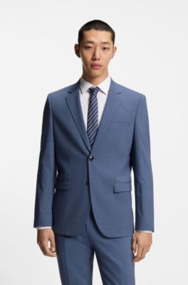 Extra-slim-fit suit in stretch dobby, Blue