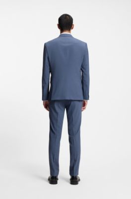 Extra-slim-fit suit in stretch dobby, Blue