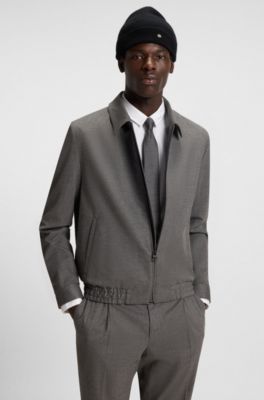 Silk tie with jacquard pattern, Grey