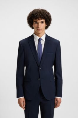 Stropdas van zijde met jacquarddessin, Blauw