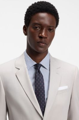 Silk tie with jacquard pattern, Black Patterned
