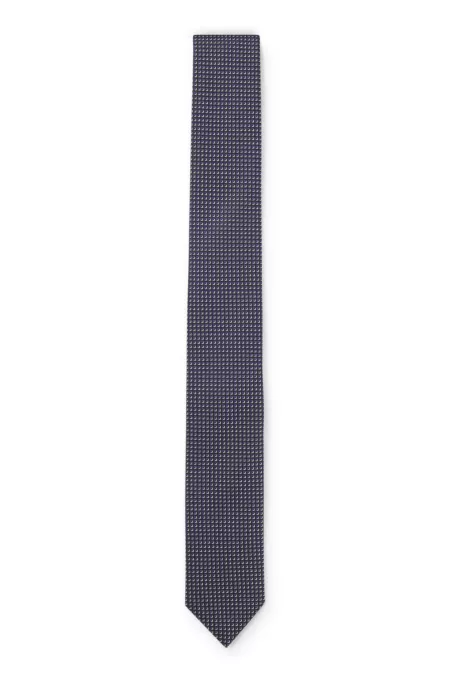 Silk-blend tie with jacquard pattern