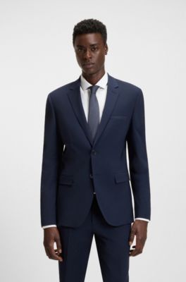 Silk-blend tie with jacquard pattern, Blue