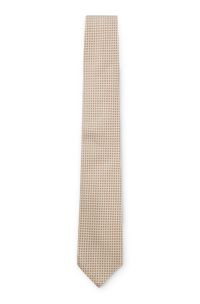 Formal tie in Italian silk jacquard, White