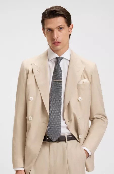 Diagonal-stripe tie in Italian silk jacquard
