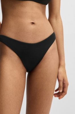 Bikini bottoms with logo label, Black