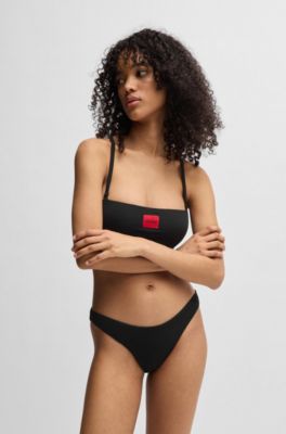 Bikini bottoms with logo label, Black