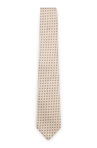 Italian-silk tie with dot pattern, White