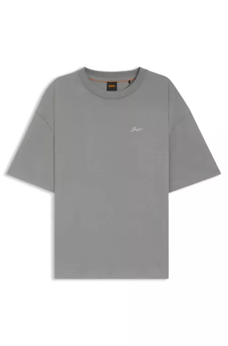 Cotton-jersey T-shirt with logo graphics