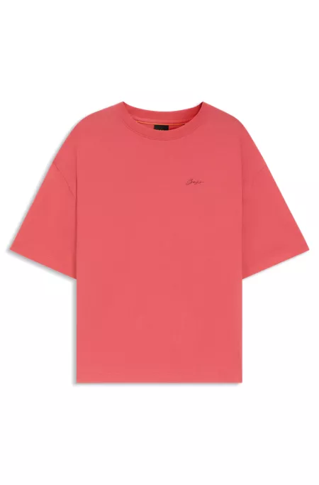 Cotton-jersey T-shirt with logo graphics